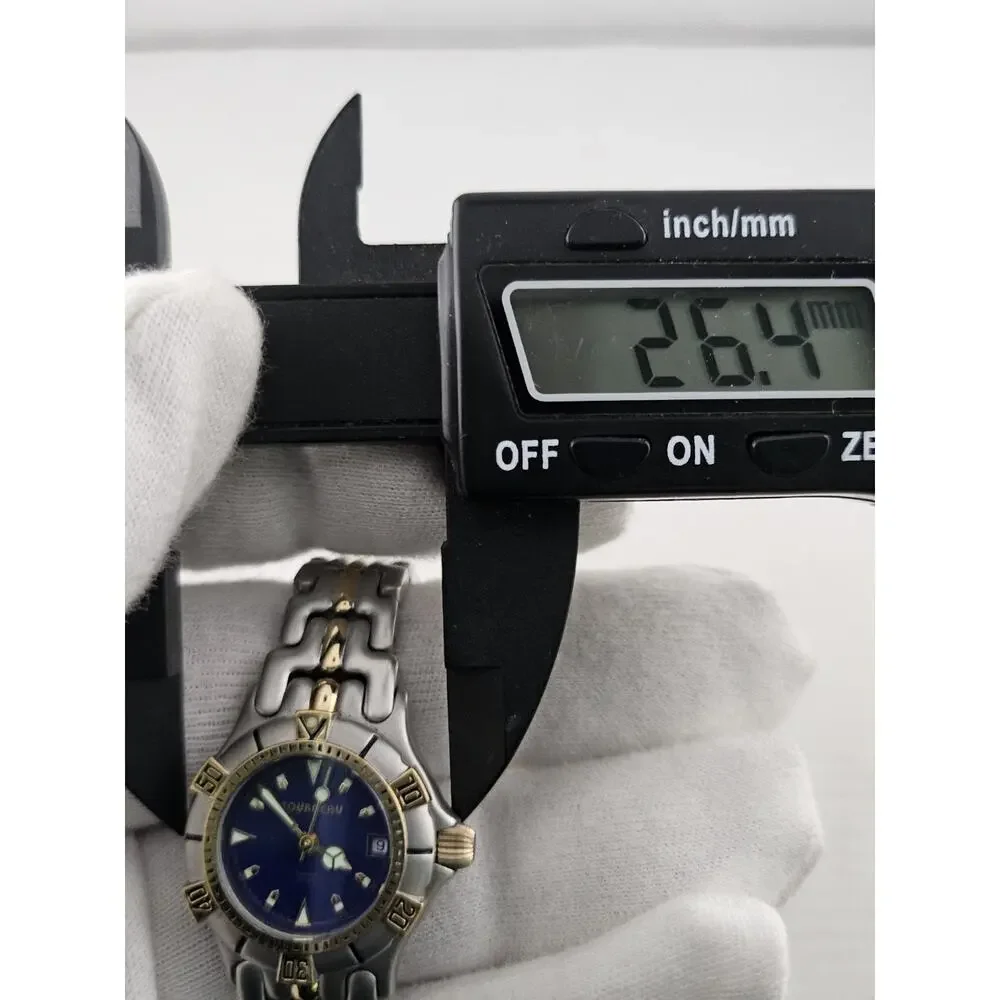 Ladies Vintage Tourneau Seapearl Dive Military Rotating Bezel New Battery Watch